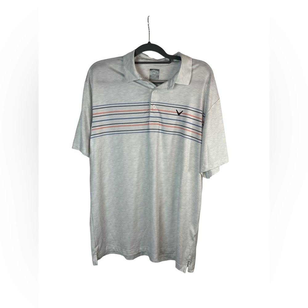 Callaway men’s striped golf polo short sleeve shirt‎ size large